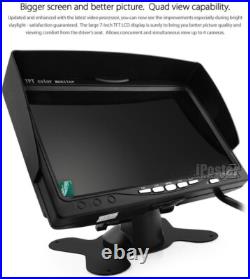 7 Split Screen Car Monitor 4x 4PIN IR Rear View Backup Cameras 4x 10m For Truck 7 Split Screen Car Monitor 4x 4PIN IR Rear View Backup Cameras 4x 10m For Truck