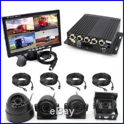 7 TFT HD Monitor + 4CH DVR Box + 4x Rear View Camera + Remote Control for Truck