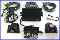7 TFT LCD Rear View Camera back up System Set With Rear+Side Camera Trailer Truck