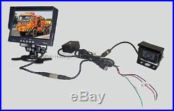 7 Two Camera Color Rear View Backup System Trailer Towing Cable Truck Monitor 2