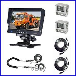 7 Two Camera Rear View Backup System Camera Trailer Towing Cable Rv Monitor 2