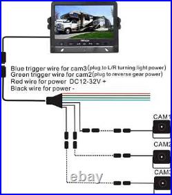 7 Wired Rear View Backup Side Camera System For Truck, Motorhome, Forklift