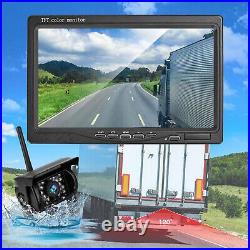 7 Wireless Bus Trailer RV Truck Monitor 2x Rear View Reverse Backup Camera Kit