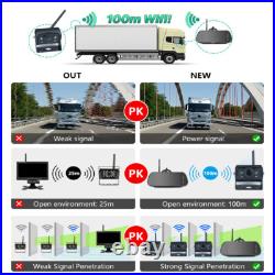 7'' Wireless DVR Monitor 4 Reverse Backup Wifi Camera Rear View For Truck Bus RV