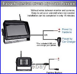 7'' Wireless Monitor Car Rear View Backup Camera 1080P Digital Touch System Back