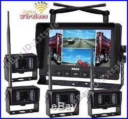 7 Wireless Rear View Backup Camera System+4CCD Cameras Tractor Cab Observation