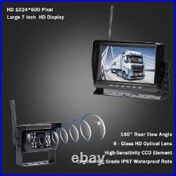 7'' Wireless Rear View DVR Quad Monitor 4x Backup Camera For Truck RV CCD 1080P