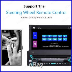 7 in Car DVD CD Player Stereo Flip Out Touch Screen Radio 1 DIN + Reverse Camera