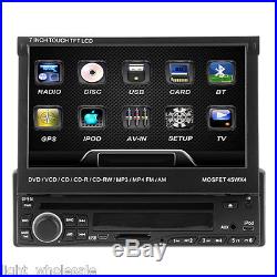 7 inch LCD Touchscreen 1Din Car Auto DVD CD Player Stereo USB SD+Rearview camera