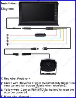 7 inch Split Front+Rear View Recorder DVR HD Monitor+AHD Camera For Truck VAN RV