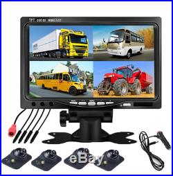 7inch 4 Split Video Display Monitor+4x HD 170° Front/Left/Right/Rearview Cameras