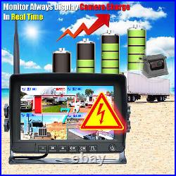 7wireless Quad DVR monitor 3x 1080P solar battery reversing camera for caravan