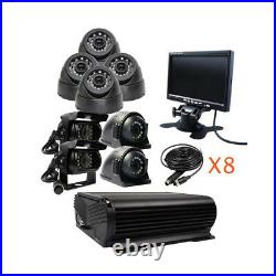 8CH 1080N HDD Car DVR MDVR Video Record Rear View CCTV Camera System 7 Monitor