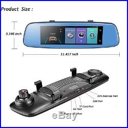 8'' 1080P GPS 4G Android 5.1 Auto DVR Camera Wifi Car Rear View Mirror Dash Cam