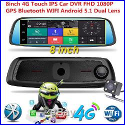 8 1080P GPS Bluetooth WIFI Rear View Mirror Dash Car DVR Camera Video Recorder