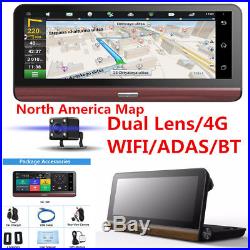 8'' 4G Wifi HD 1080P Android Car DVR Camera Rear View Video Recorder +GPS US Map