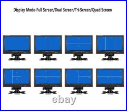 9Quad Monitor+2x4PIN Rear View Backup Cameras+2x10m 12V 24V For Truck Carvan RV