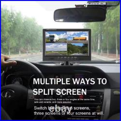 9Quad Monitor+2x4PIN Rear View Backup Cameras+2x10m 12V 24V For Truck Carvan RV