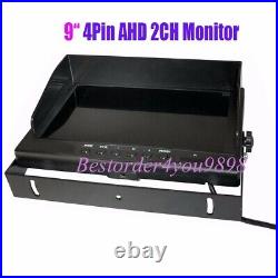 9 2CH IPS Split Monitor+ 2 x 4Pin AHD 1080P Car Rear View Backup Camera SD DVR
