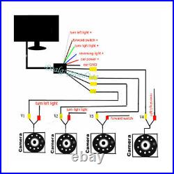 9 4CH Monitor Car Bus Truck Backup Reverse System + 4x IR Rear View Camera Kit