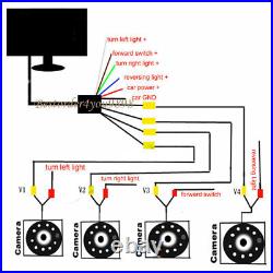 9 4CH Monitor Car Bus Truck Backup Reverse System + 4x IR Rear View Camera Kit 9 4CH Monitor Car Bus Truck Backup Reverse System + 4x IR Rear View Camera Kit