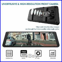 9.88'' Dual Lens Car DVR Dash Cam Front Rear View Mirror Camera Video Recorder
