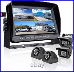 9 DVR Quad Monitor 4x 4CH Realtime Backup Dash Cam Side Recording Camera Truck