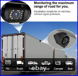 9 DVR Quad Monitor 4x 4CH Realtime Backup Dash Cam Side Recording Camera Truck