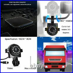 9 DVR Quad Monitor 4x 4PIN AHD Side Mirror Arm Rear View Camera For Truck Van