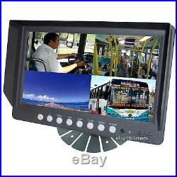 9 Digital Quad Split Monitor Rear View Back Up Camera System For Bus Truck Rv