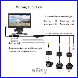 9 HD 3 Split Screen Monitor+4PIN Rear+Side View Camera For Truck Heavy Vehicle