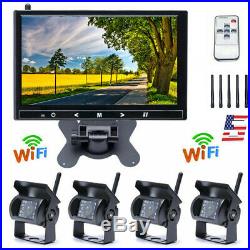9 HD Monitor + Wireless 4x Rear View Backup Camera Night Vision For RV Truck