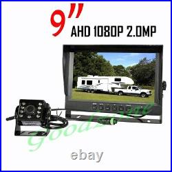 9 IPS Rear View DVR Monitor + AHD 1080P 8 LED Backup Camera RV Bus Truck 5m/15m