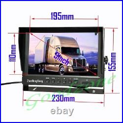 9 IPS Rear View DVR Monitor + AHD 1080P 8 LED Backup Camera RV Bus Truck 5m/15m