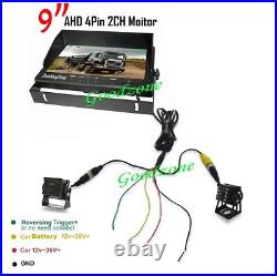 9 IPS Rear View DVR Monitor + AHD 1080P 8 LED Backup Camera RV Bus Truck 5m/15m