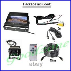 9 IPS Rear View DVR Monitor + AHD 1080P 8 LED Backup Camera RV Bus Truck 5m/15m