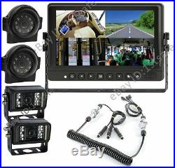 9 Inch Quad/split LCD Backup Rear View Side View Camera System Trailer 5th Wheel
