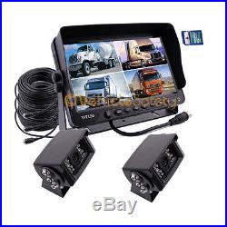 9 MONITOR WITH DVR 2x REAR VIEW BACKUP REVERSE CAMERA SYSTEM SAFETY KIT FOR RV