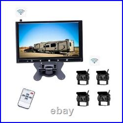 9 Monitor + 4 X Wireless Rear View Backup Camera Kit Night Vision RV Bus Truck