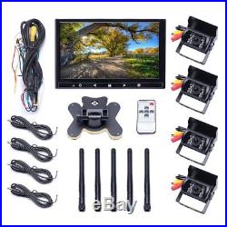 9 Monitor + 4 X Wireless Rear View Backup Camera Night Vision For RV Truck Bus