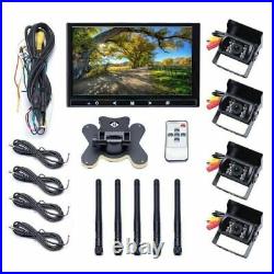9 Monitor + 4 X Wireless Rear View Backup Cameras For RV Truck Bus Trailer kit