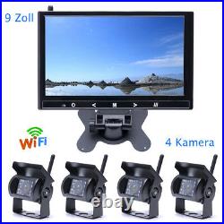 9 Monitor + 4 X Wireless Rear View Backup Cameras Night Vision For RV Truck Bus