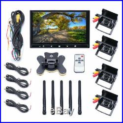 9 Monitor + 4 x Wireless Backup Camera Rear View Night Vision for RV Truck Bus