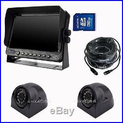 9 QUAD MONITOR BUILT-IN DVR 2 x SIDE VIEW CAMERAS REAR VIEW CAMERA SYSTEM KIT