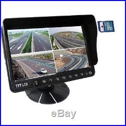 9 QUAD MONITOR BUILT-IN DVR 2 x SIDE VIEW CAMERAS REAR VIEW CAMERA SYSTEM KIT