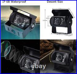 9 QUAD SPLITSCREEN MONITOR SCREEN 4x REAR VIEW BACKUP CAMERA 12-24V FOR TRUCK