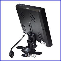 9 QUAD SPLITSCREEN MONITOR SCREEN 4x REAR VIEW BACKUP CAMERA 12-24V FOR TRUCK