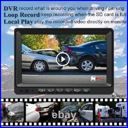 9 QUAD SPLIT MONITOR SCREEN 4x REAR VIEW BACKUP CCD CAMERA SYSTEM FOR TRUCK US