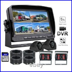 9 QUAD SPLIT MONITOR SCREEN 4x REAR VIEW BACKUP CCD CAMERA SYSTEM FOR TRUCK US