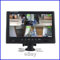 9 QUAD SPLIT SCREEN MONITOR 4x BACKUP REAR VIEW CCD CAMERA SYSTEM FOR TRUCK RV